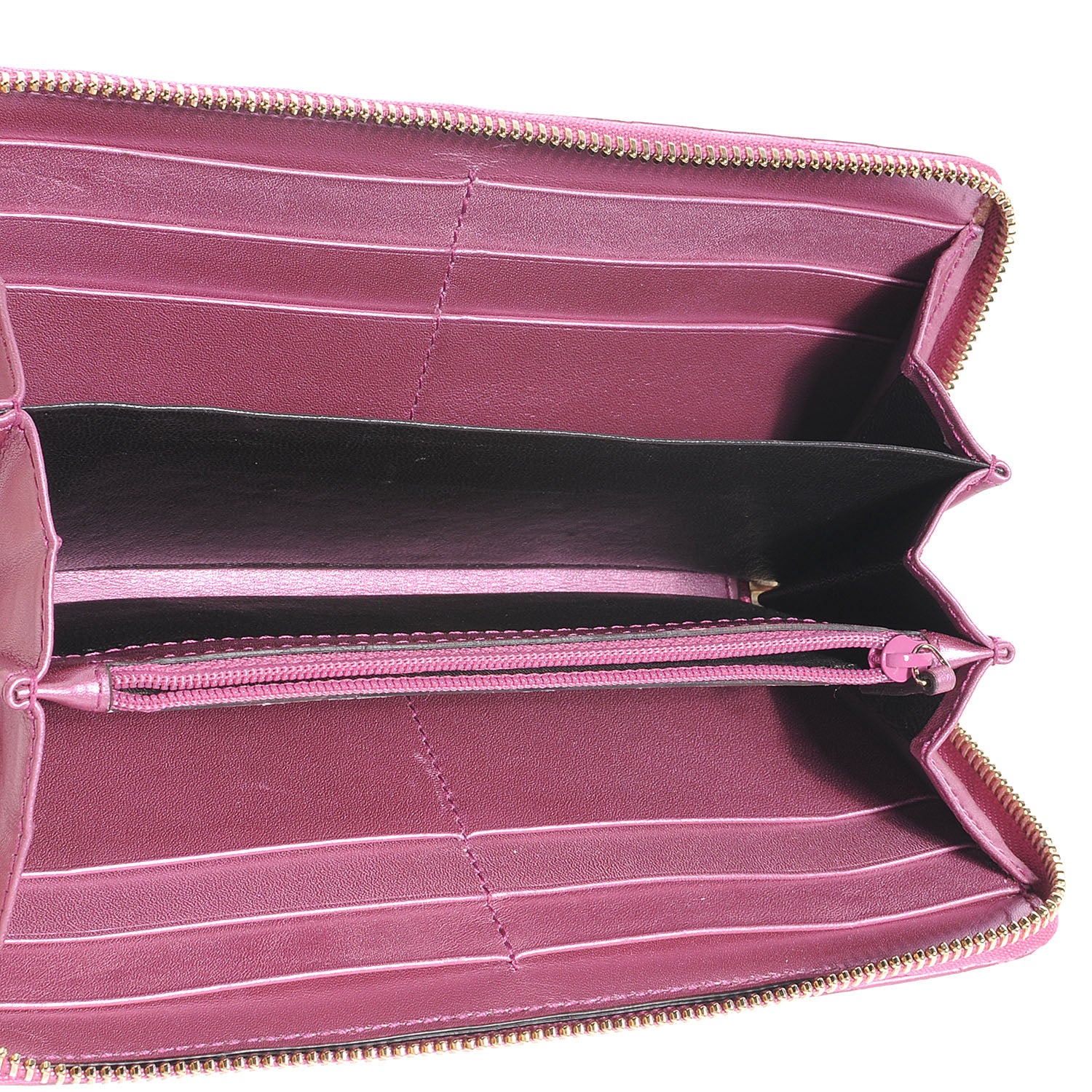 Gucci Metallic Soft Guccissima Heart Zip Around Wallet Fresia Rose 5 of 7