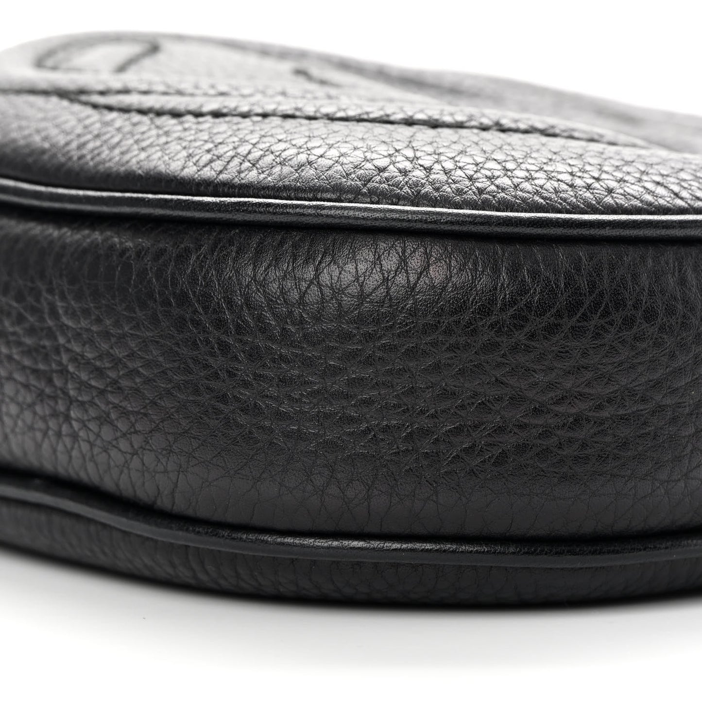 Pebbled Calfskin Mini Soho Chain Bag Black