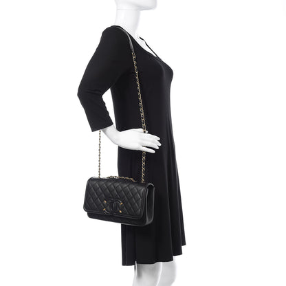 Chanel Caviar Quilted Medium CC Filigree Flap Black 2 of 11