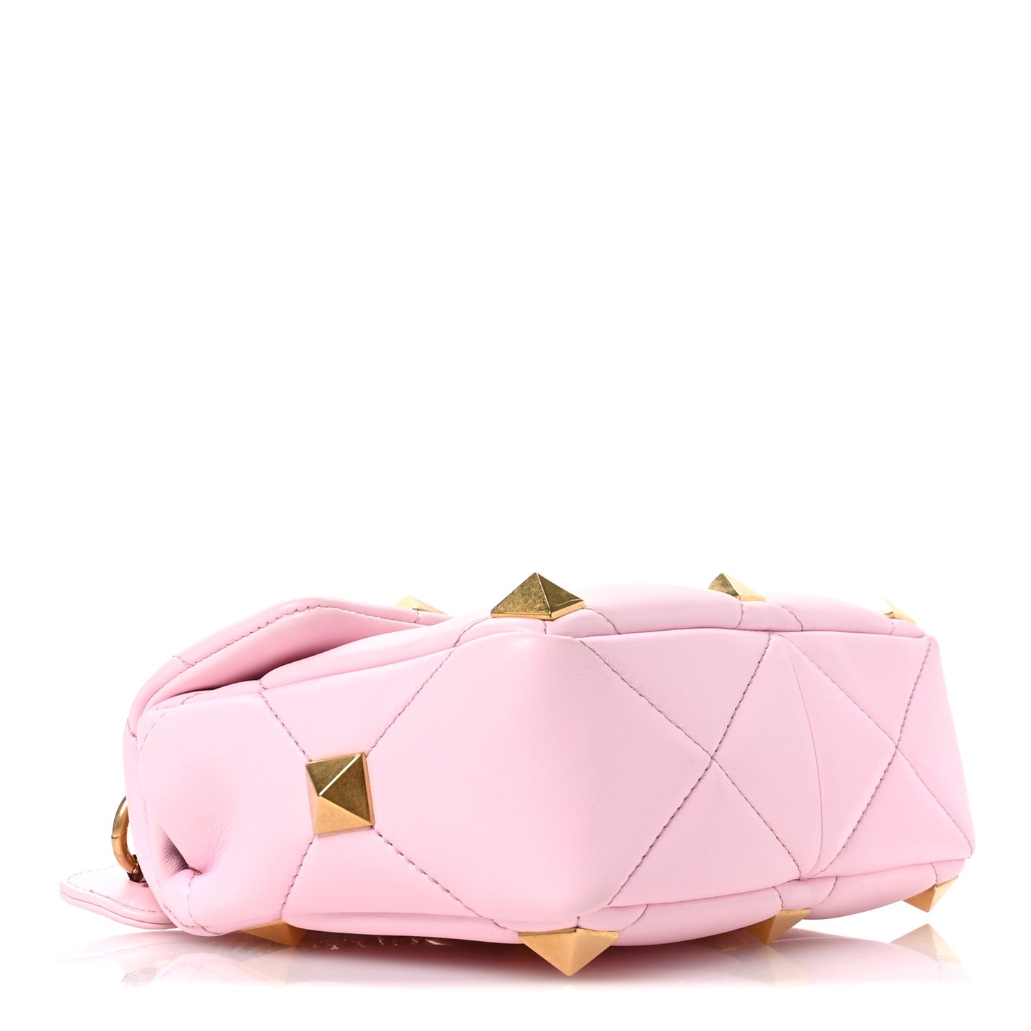 Nappa Medium Roman Stud Shoulder Bag Pink Borealis