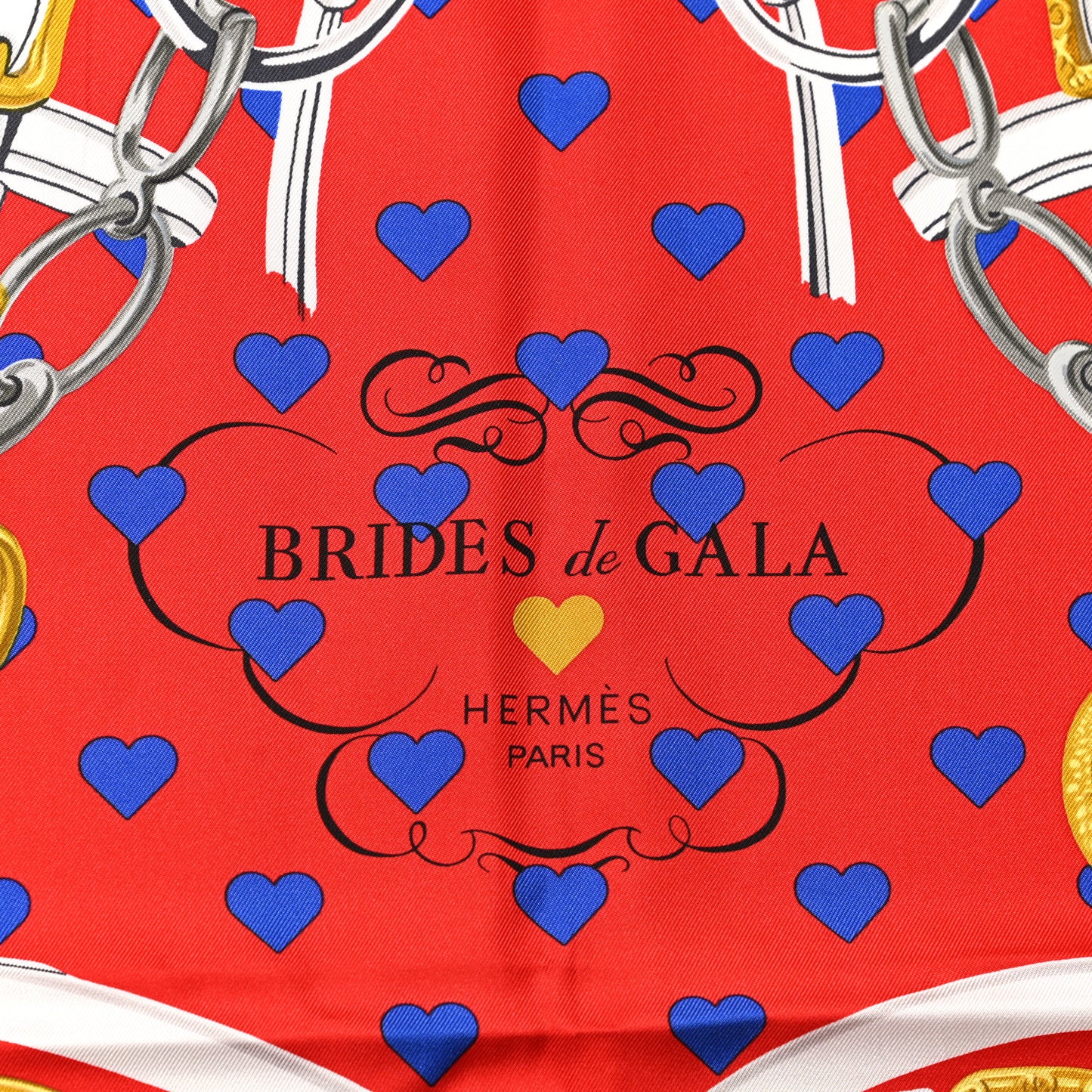 Silk Brides De Gala Love Scarf 90 Rouge Vif Marine White