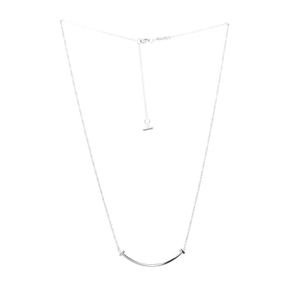 Tiffany Sterling Silver Small T Smile Pendant Necklace 3 of 6