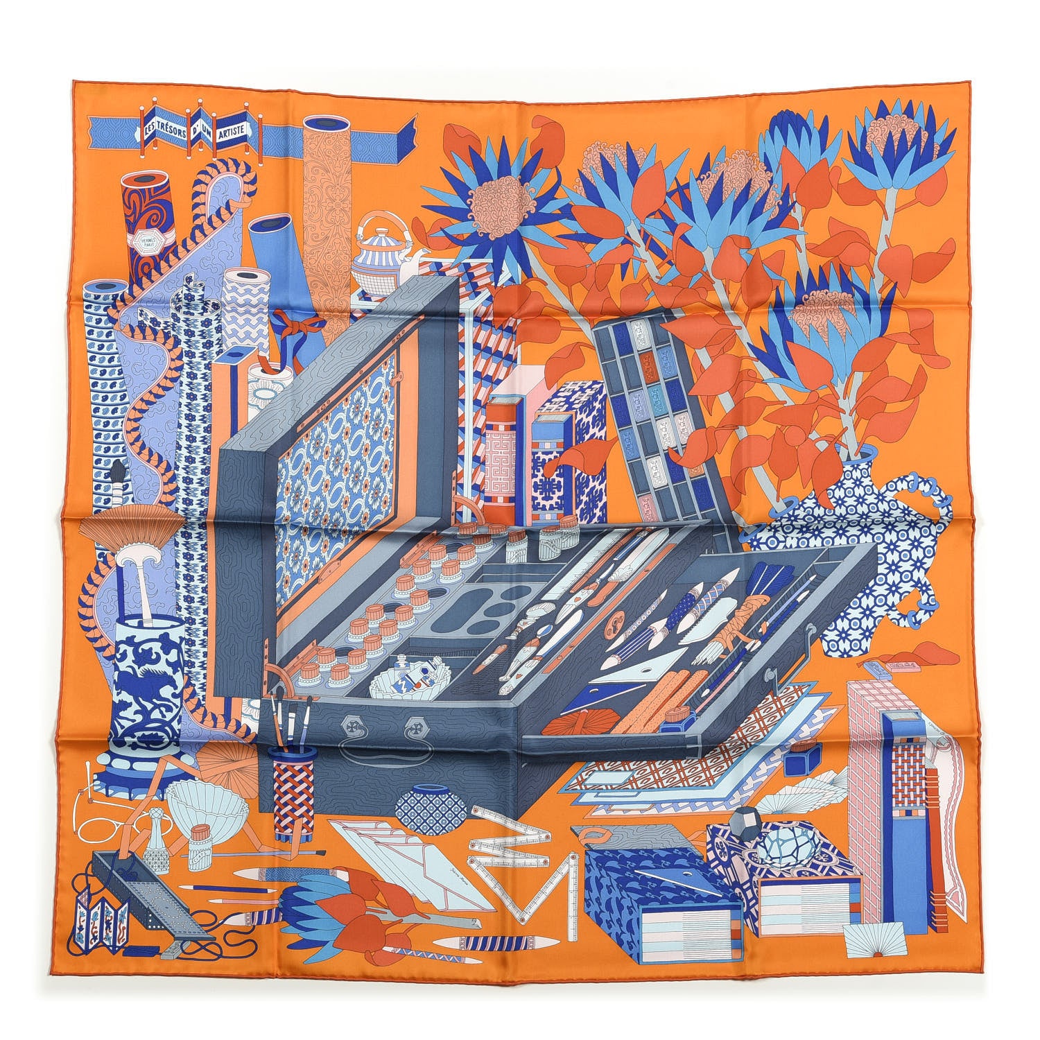 Hermes Silk Les Tresors D Un Artiste Scarf 90 1 of 3