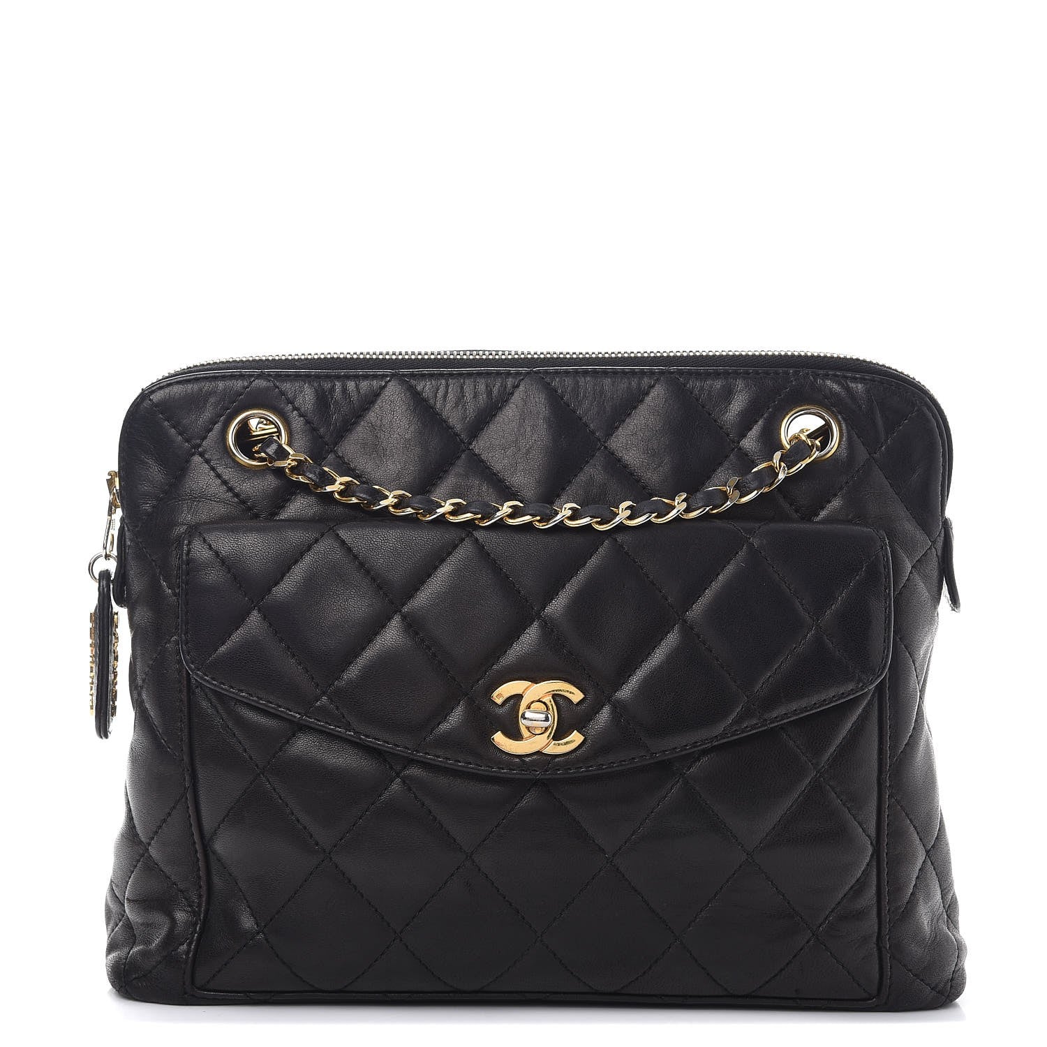 Chanel Lambskin Quilted Shoulder Bag Black 1 of 14