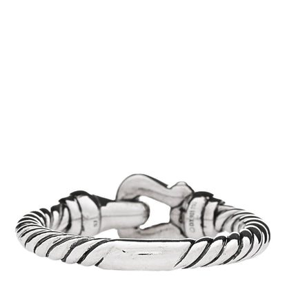 David Yurman Sterling Silver 18K Yellow Gold Diamond Petite Buckle Ring 49 5 3 of 5