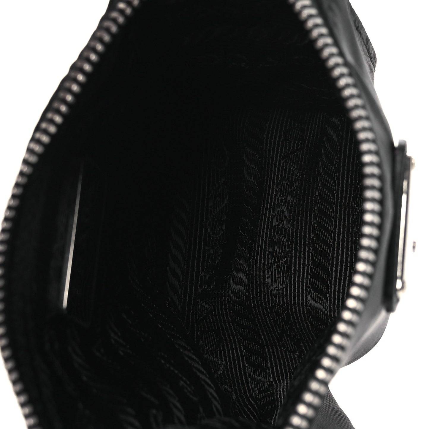 Tessuto Nylon Triangle Mini Key Chain Pouch Black