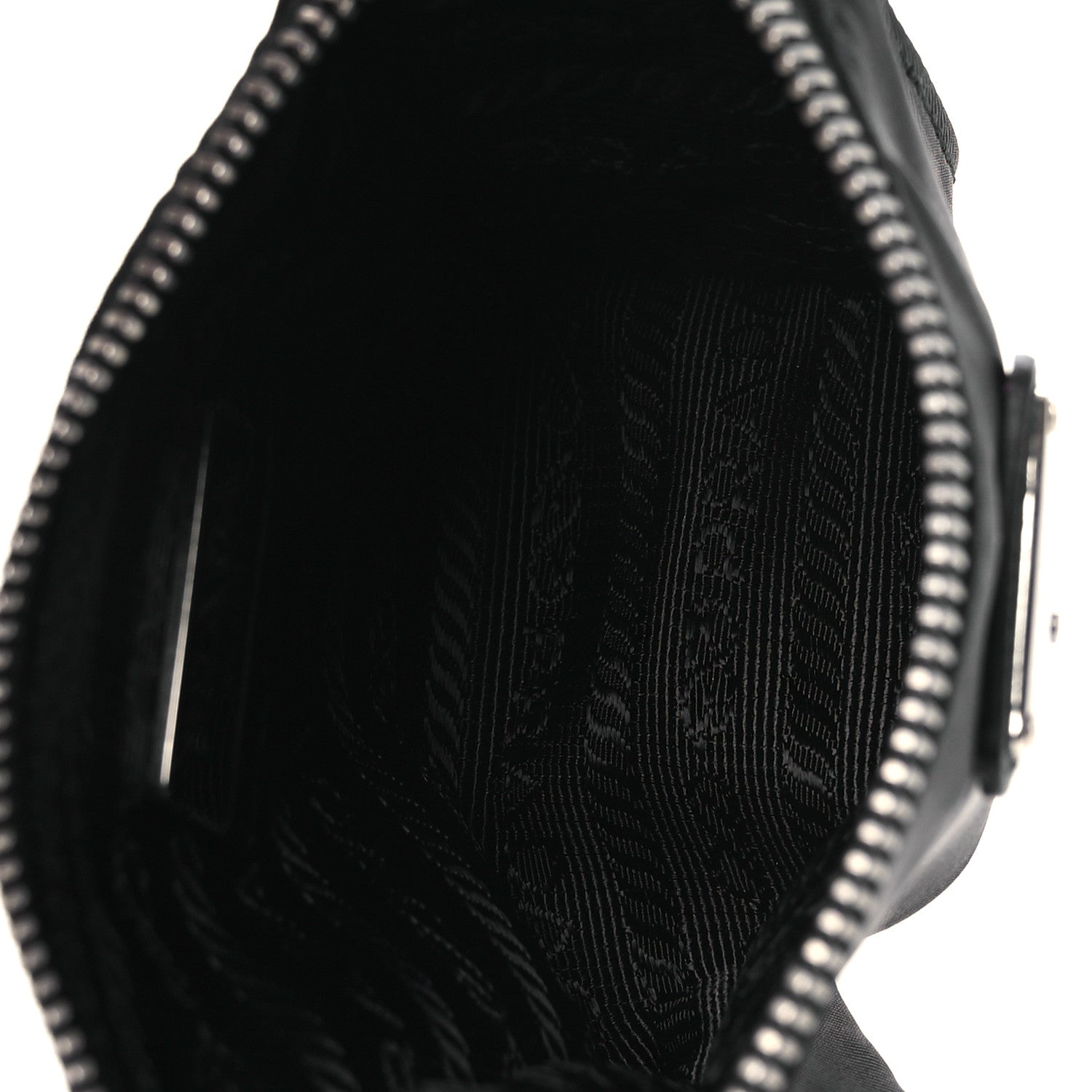 Prada Tessuto Nylon Triangle Mini Key Chain Pouch Black 5 of 8