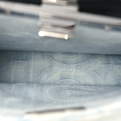 Fendi X MARC JACOBS Bleached Denim Small Peekaboo I SEE U Satchel Off White 6 of 15