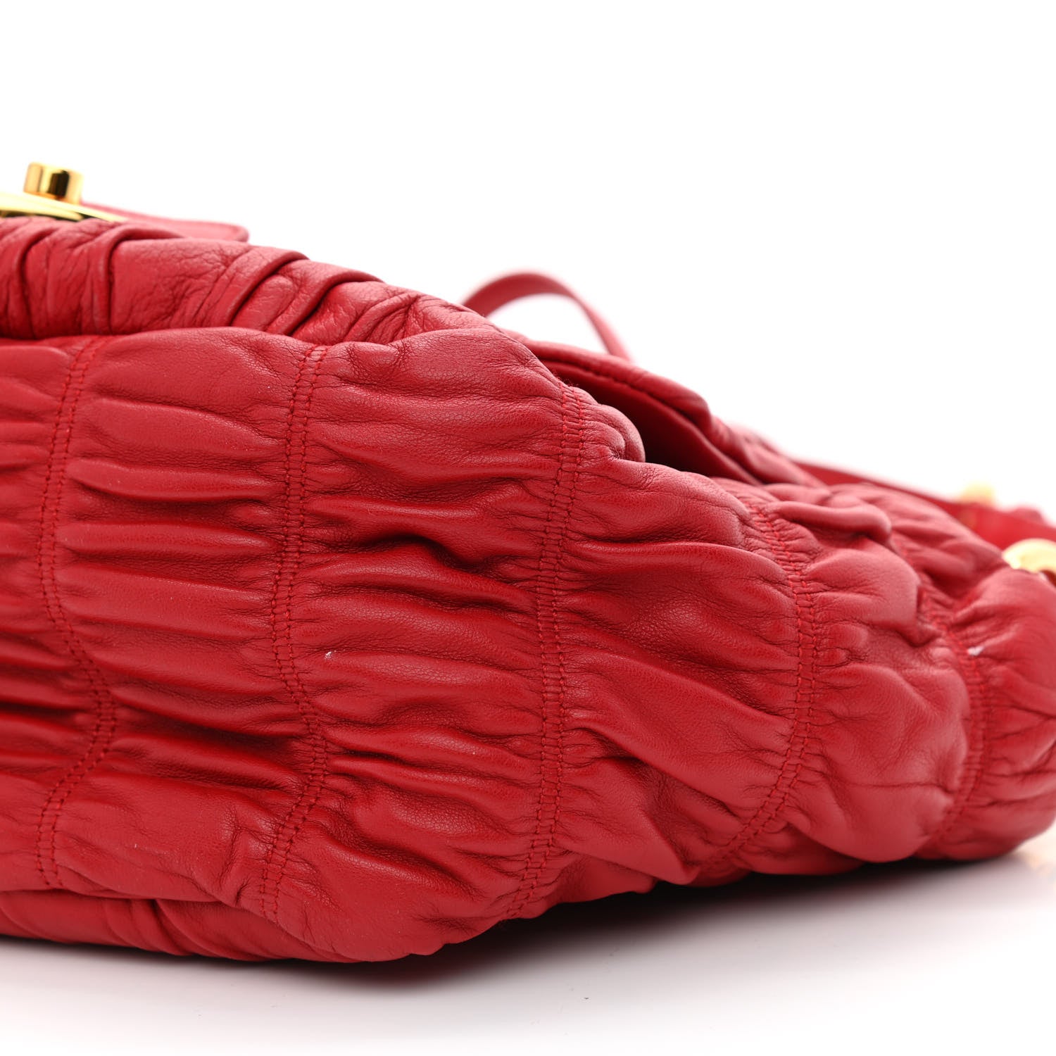 Prada Nappa Dressy Gaufre Flap Bag Rosso 11 of 16
