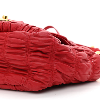 Prada Nappa Dressy Gaufre Flap Bag Rosso 11 of 16
