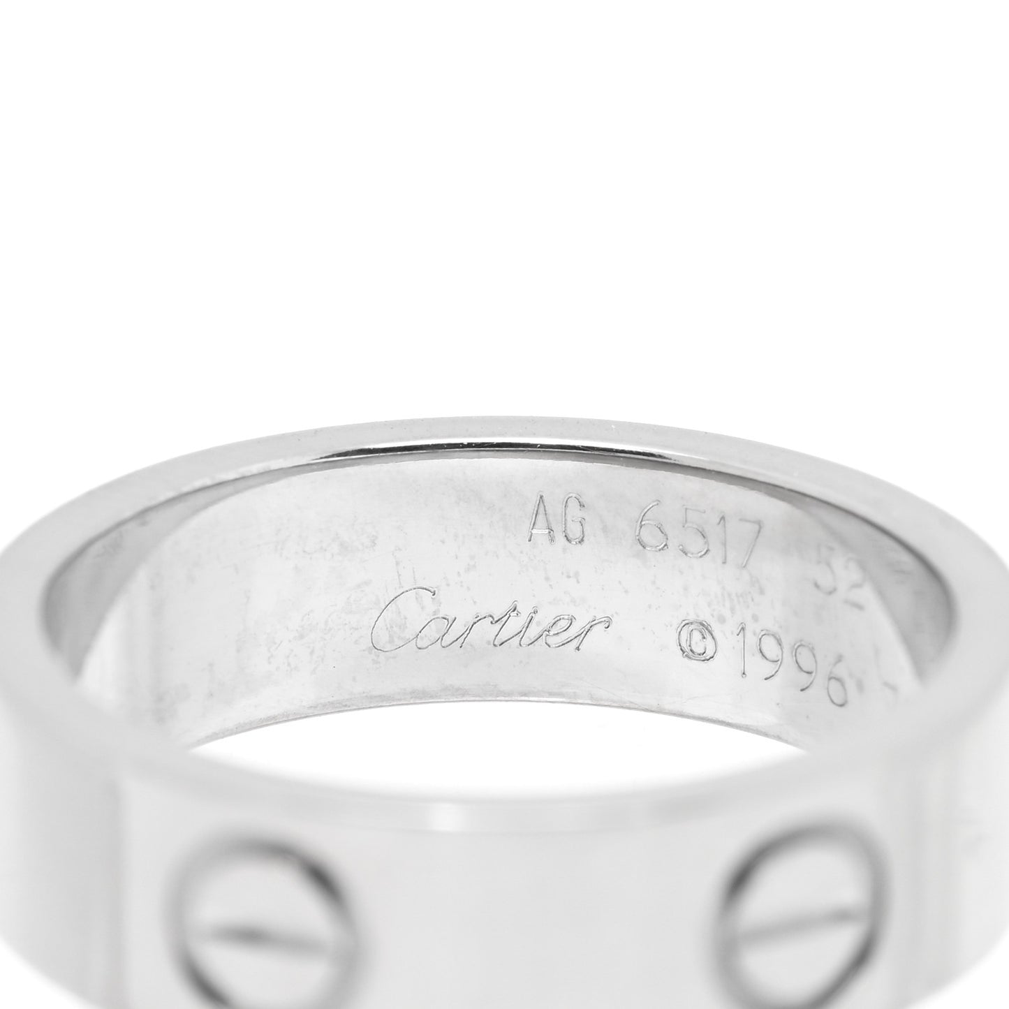 18K White Gold 5.5mm LOVE Ring 52 6