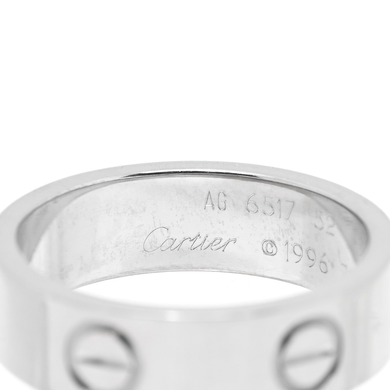 Cartier 18K White Gold 5.5mm LOVE Ring 52 6 4 of 4