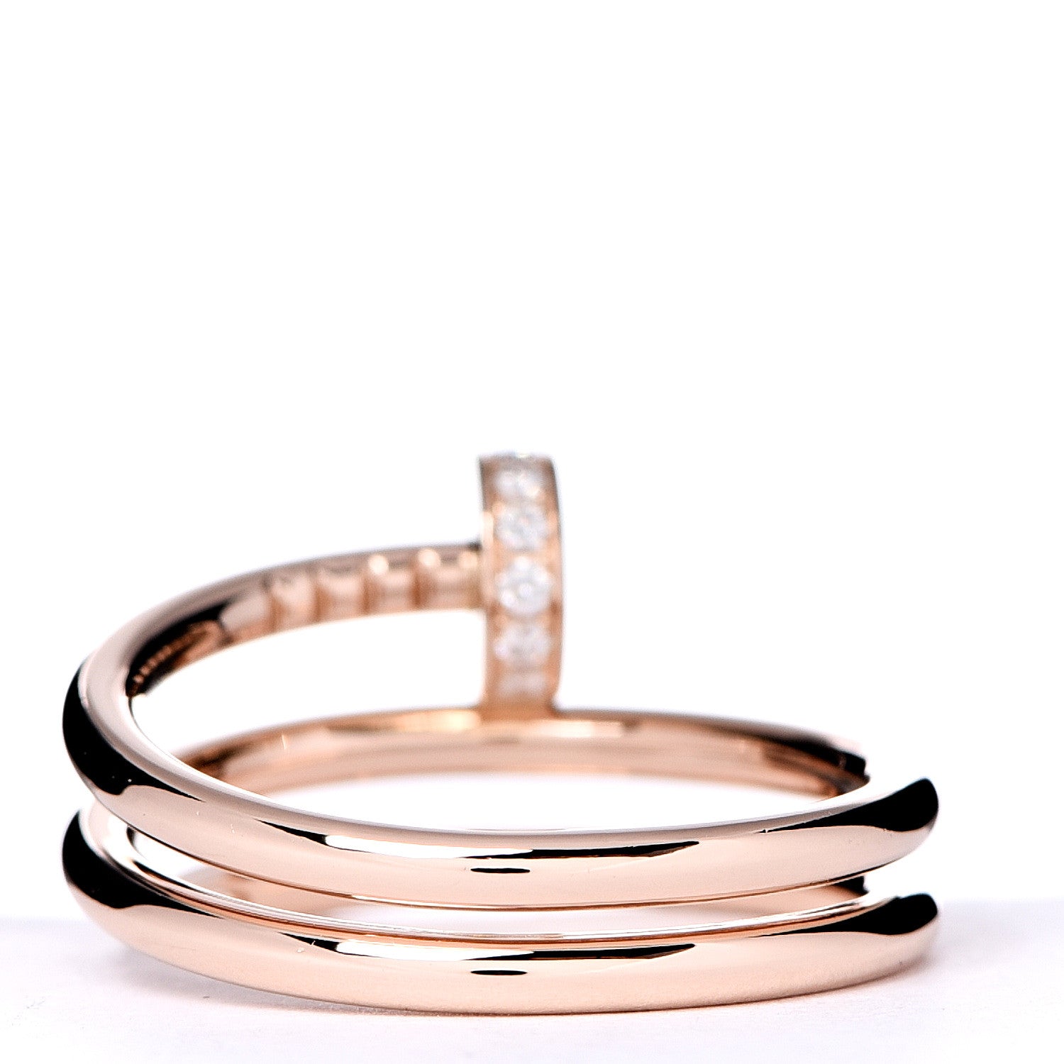 Cartier 18K Pink Gold Diamond Double Juste Un Clou Ring 51 5.75 4 of 7