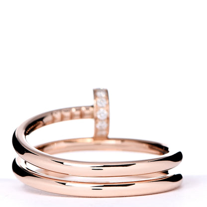 Cartier 18K Pink Gold Diamond Double Juste Un Clou Ring 51 5.75 4 of 7