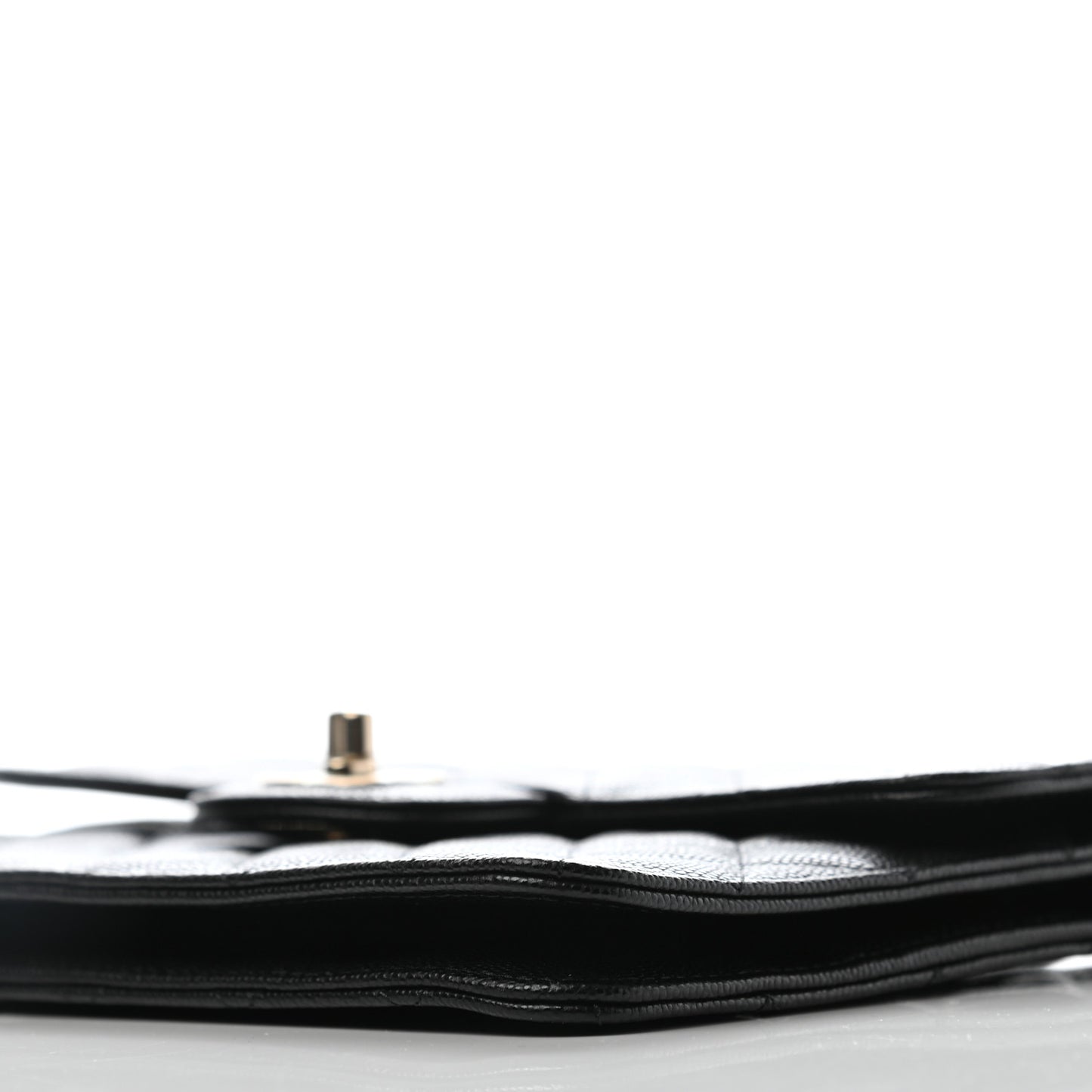 Caviar Quilted Square Flap Clutch Black