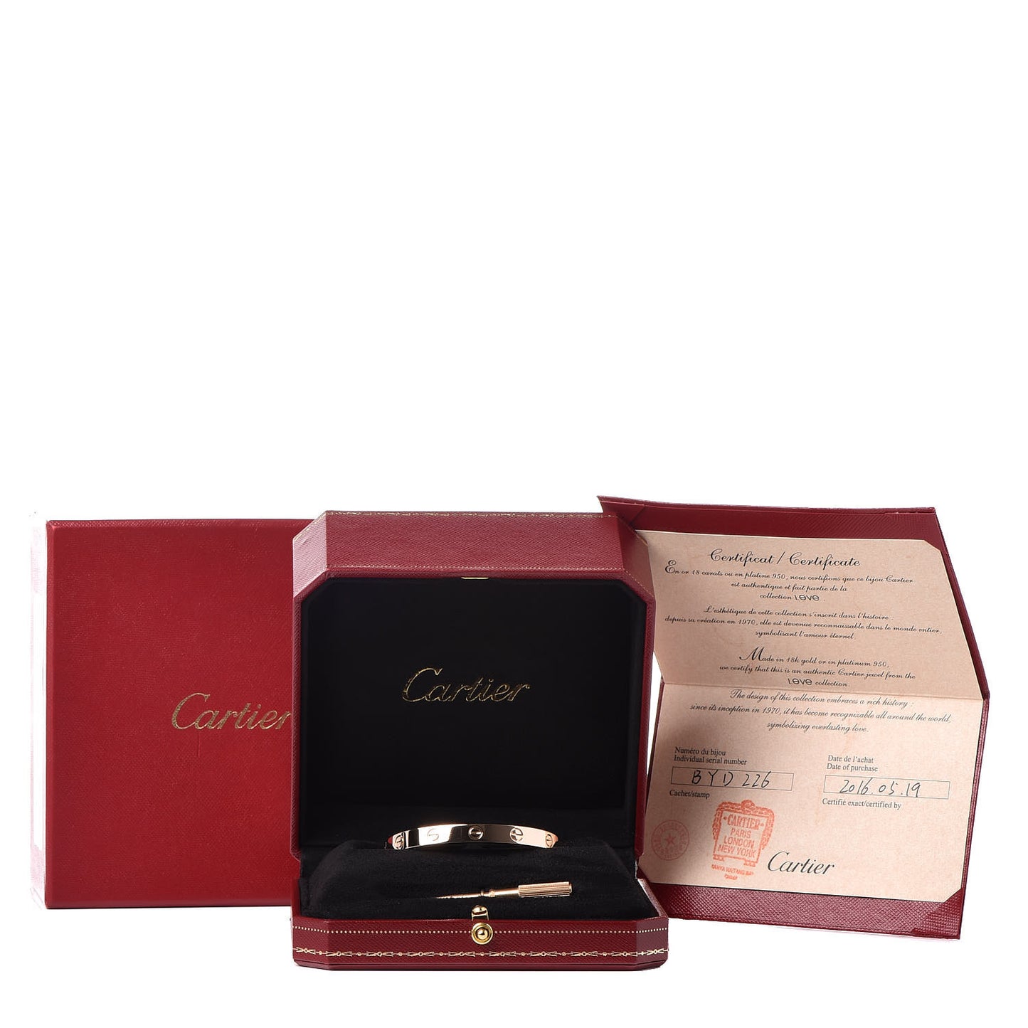 18K Pink Gold LOVE Bracelet 16