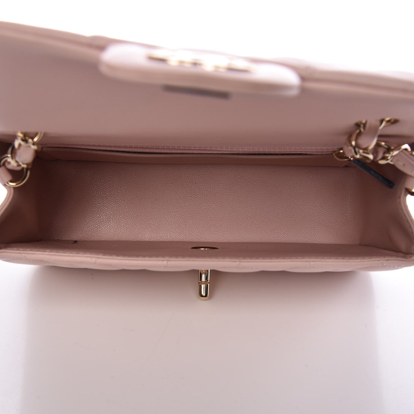 Lambskin Quilted Mini Rectangular Flap Pink