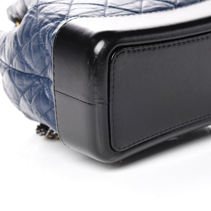 Chanel Aged Calfskin Quilted Gabrielle Backpack Navy Black 8 of 11