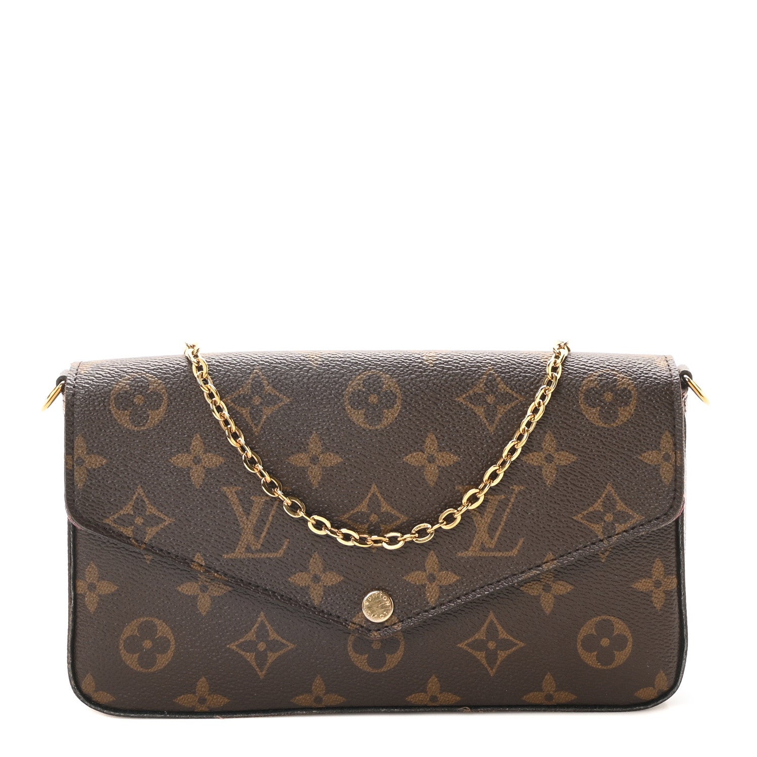 Louis Vuitton Monogram Pochette Felicie Chain Wallet Fuchsia 1 of 12
