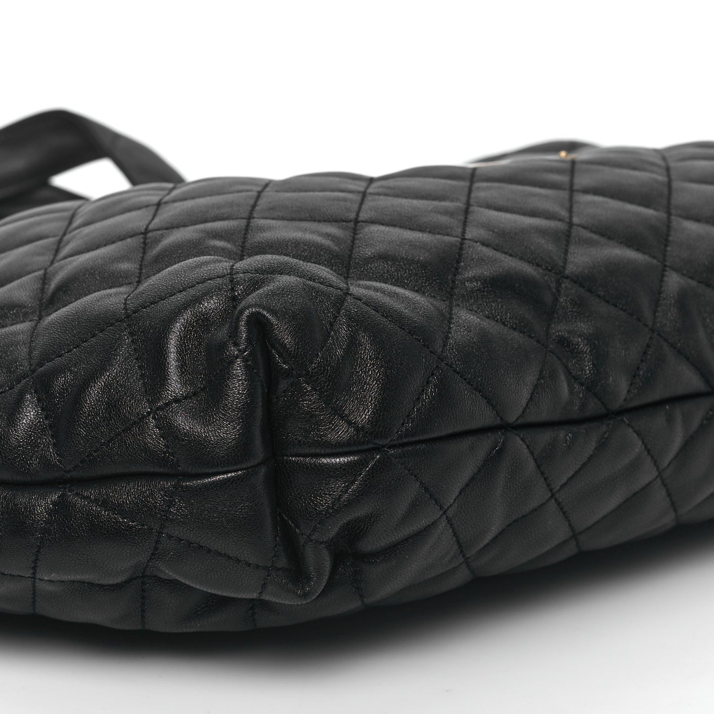 Lambskin Quilted Maxi Icare Shopping Tote Black