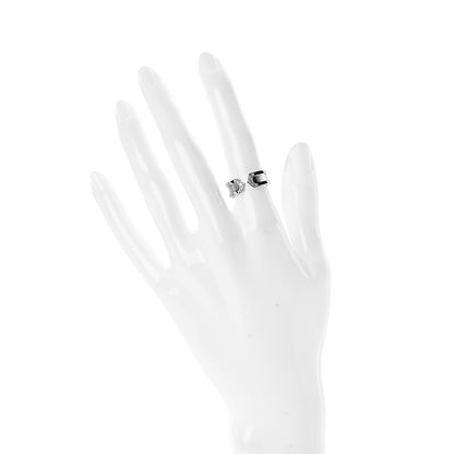 Cartier 18K White Gold Diamond 6.5mm Logo De Ring 50 5.25 2 of 6