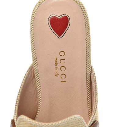 Gucci Canvas Vintage Charlotte Web Princetown Slippers 36 Sand Cuir 6 of 9