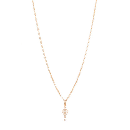 Hermes 18K Rose Gold Diamond Gambade Pendant Necklace 1 of 5
