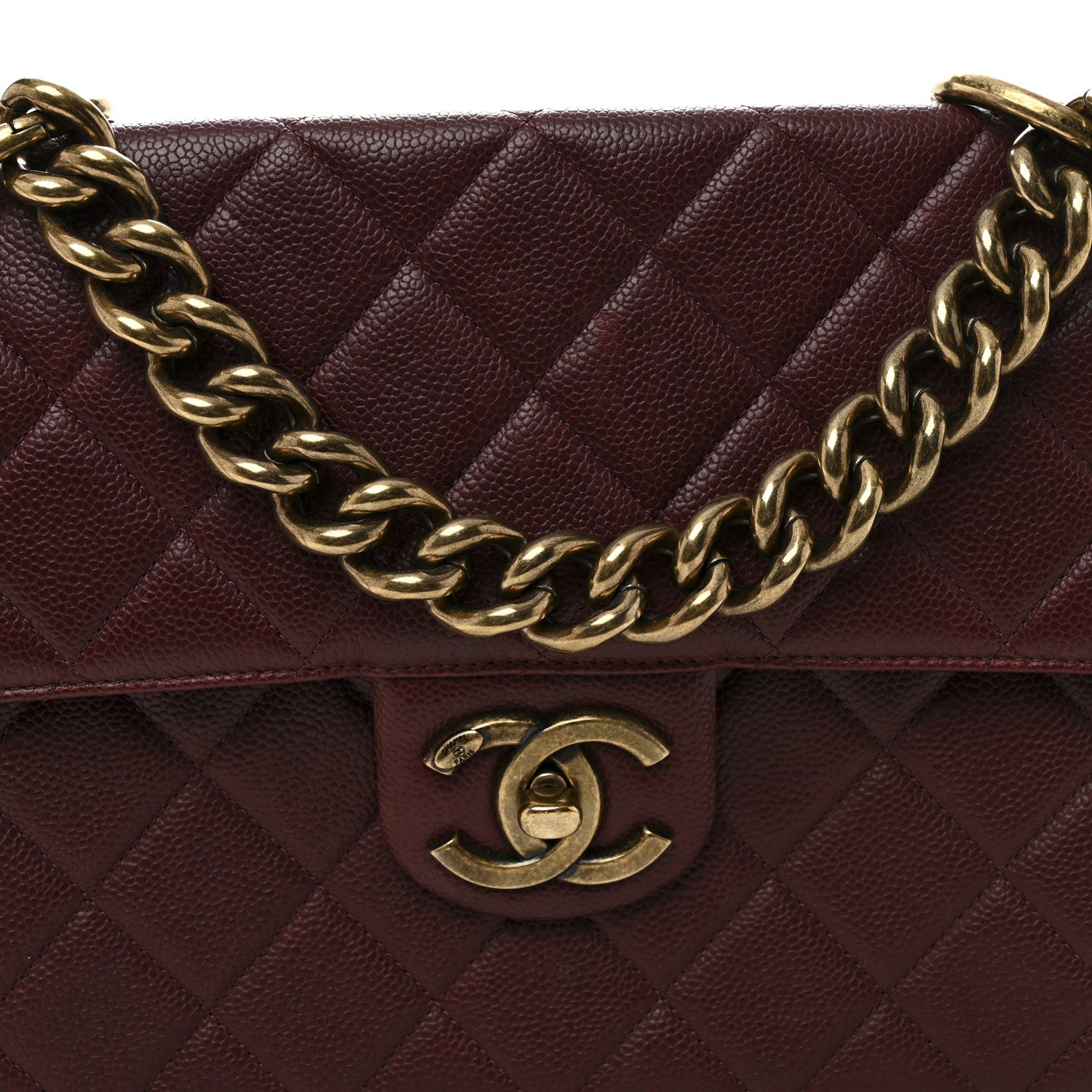 Chanel Caviar Quilted Large Retro Class Flap Burgundy 8 of 11