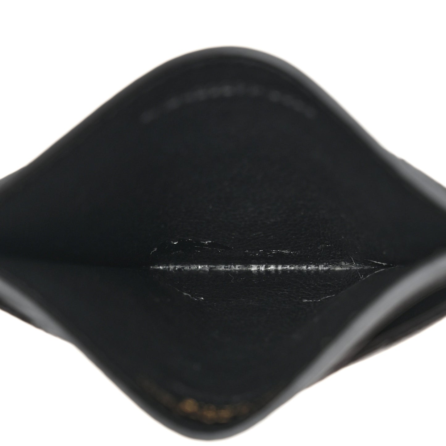 Grain De Poudre Matelasse Chevron Monogram Credit Card Case Black