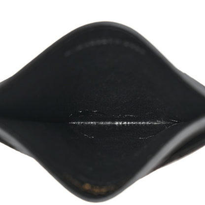 Saint Laurent Grain De Poudre Matelasse Chevron Monogram Credit Card Case Black 5 of 7
