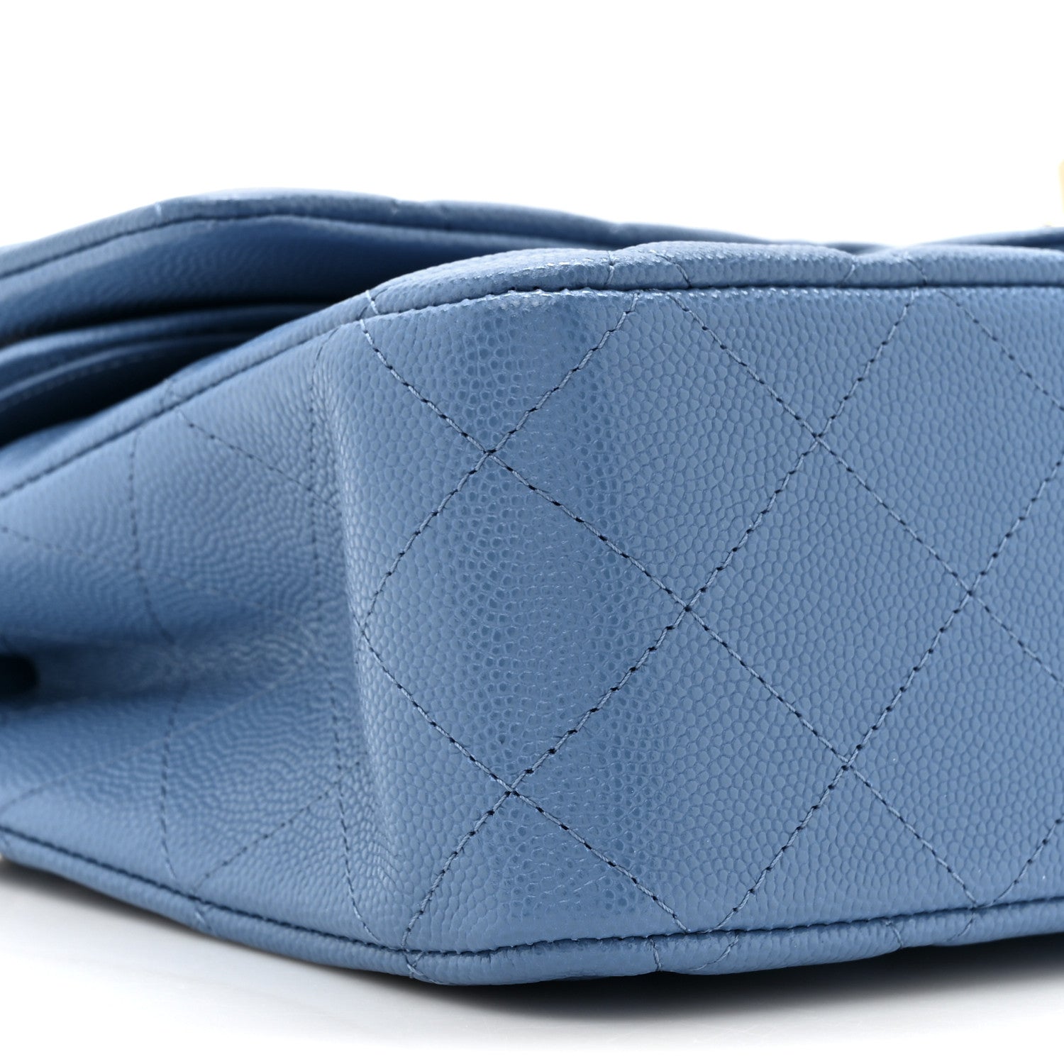 Chanel Caviar Quilted Medium Double Flap Blue 10 of 11
