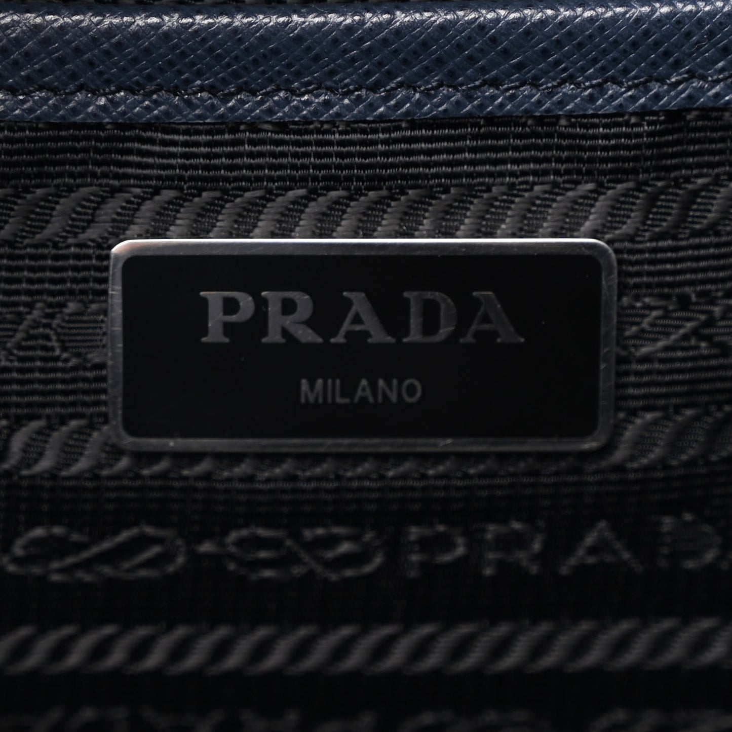 Re-Nylon Saffiano Medium Backpack Blue Black
