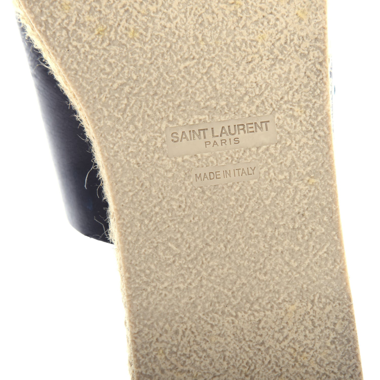 Saint Laurent Calfskin Studded Espadrilles Slide Sandals 38 Black 9 of 9