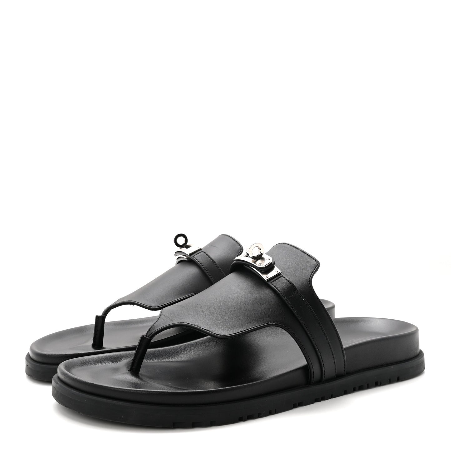 Calfskin Womens Empire Sandals 40 Black