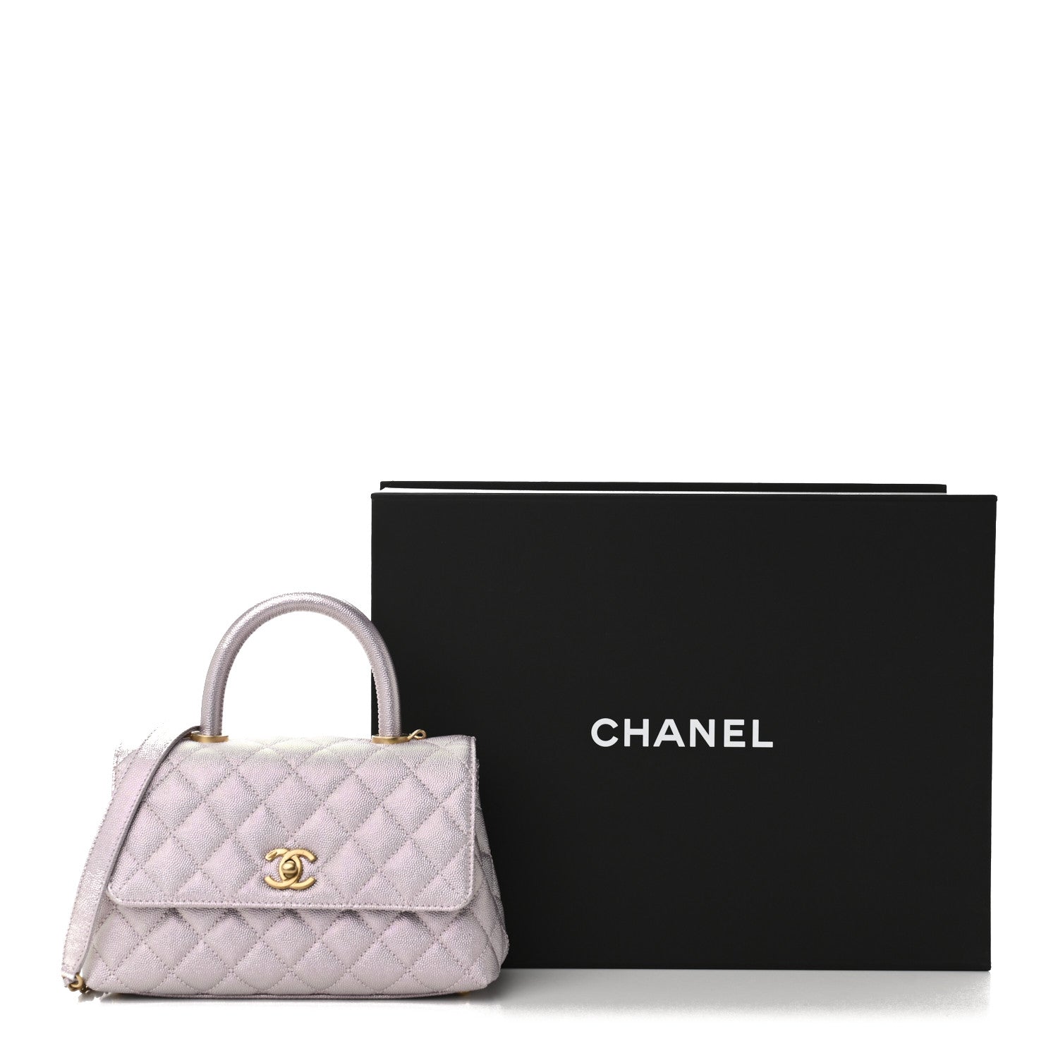 Chanel Metallic Caviar Quilted Mini Coco Handle Flap Light Pink 11 of 11
