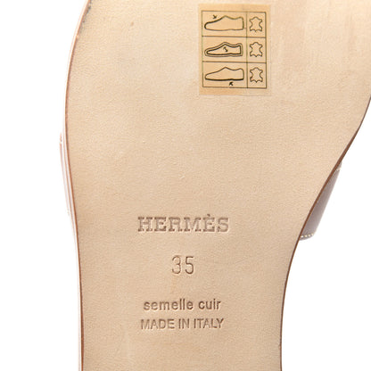 Hermes Box Calfskin Oran Sandals 35 Gold 9 of 11