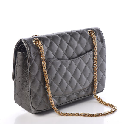Chanel Metallic Calfskin Quilted 2.55 Reissue 225 Flap Charcoal 4 of 14