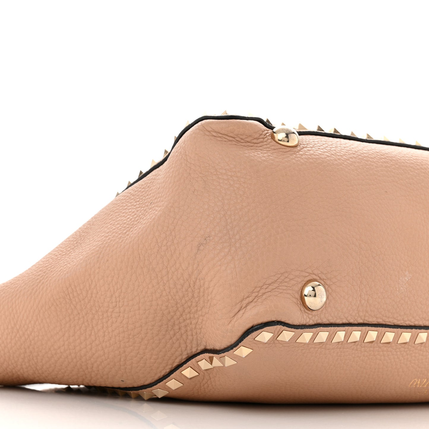 Pebbled Calfskin Medium Rockstud Tote Skin Sorbet