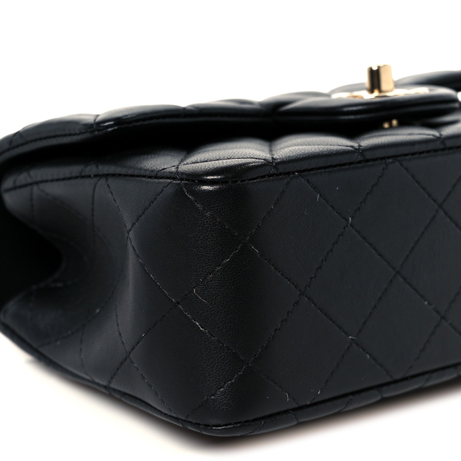 Chanel Lambskin Quilted Mini Top Handle Rectangular Flap Black 10 of 12