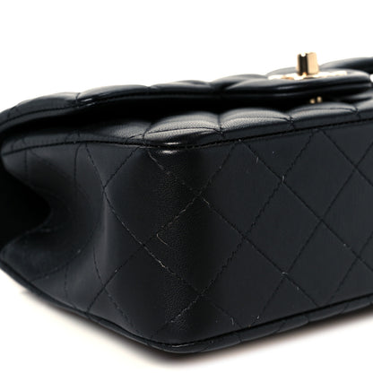 Chanel Lambskin Quilted Mini Top Handle Rectangular Flap Black 10 of 12