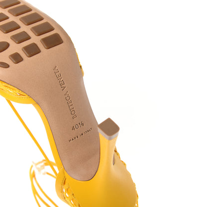Bottega Veneta Mesh Nappa Stretch Ankle Tie Sandals 40.5 Egg Yolk 9 of 9