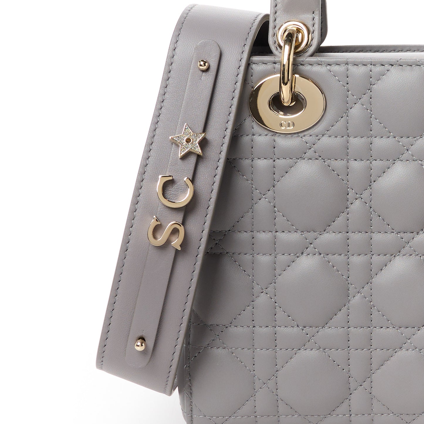 Lambskin Cannage Small My ABCDior Lady Dior Grey