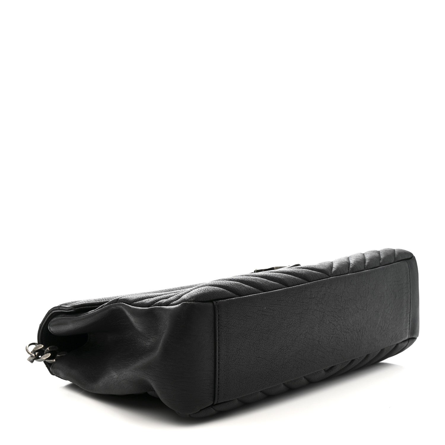 Saint Laurent Sheepskin Matelasse Chevron Monogram Large College Satchel Black 4 of 13