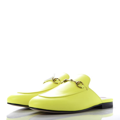 Gucci Calfskin Womens Princetown Slippers 38.5 Yellow Fluo 3 of 10