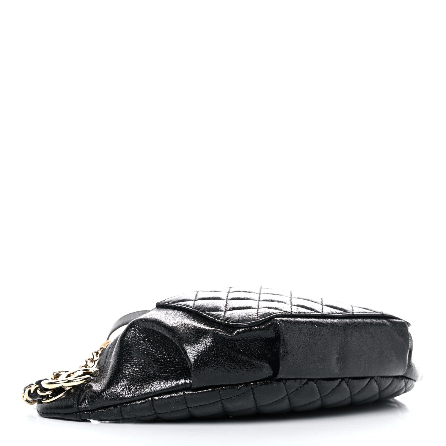 Chanel Crumpled Glazed Lambskin Quilted Waist Bag Fanny Pack Black 4 of 17