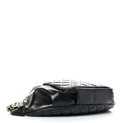 Chanel Crumpled Glazed Lambskin Quilted Waist Bag Fanny Pack Black 4 of 17