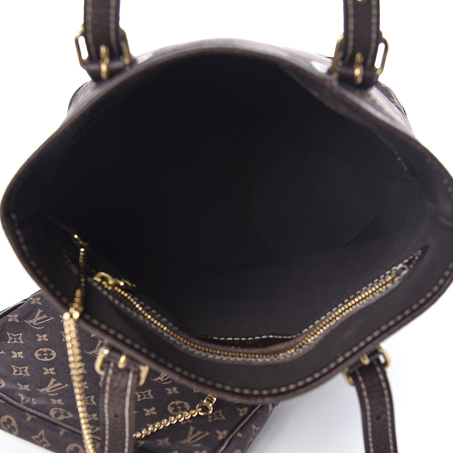 Mini Lin Monogram Bucket Bag Ebene