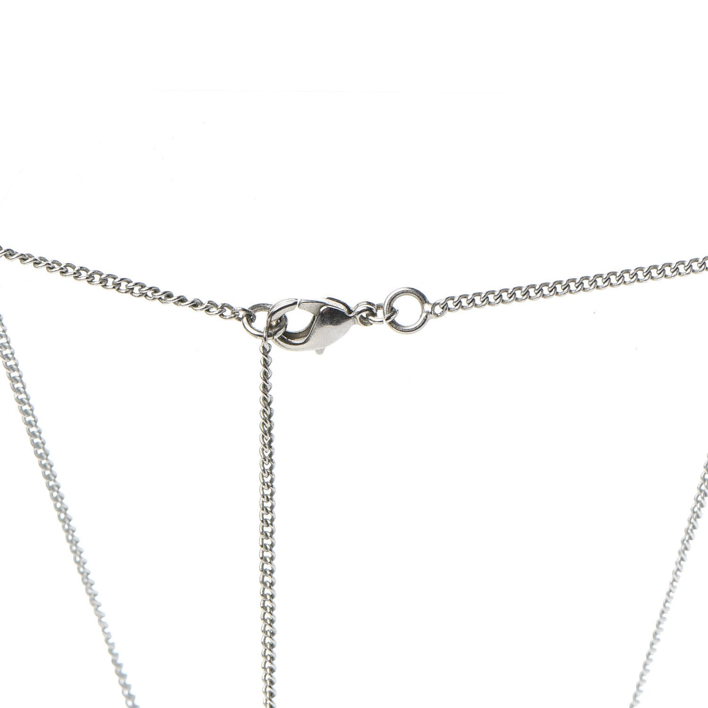 Baguette Crystal CC Necklace Silver