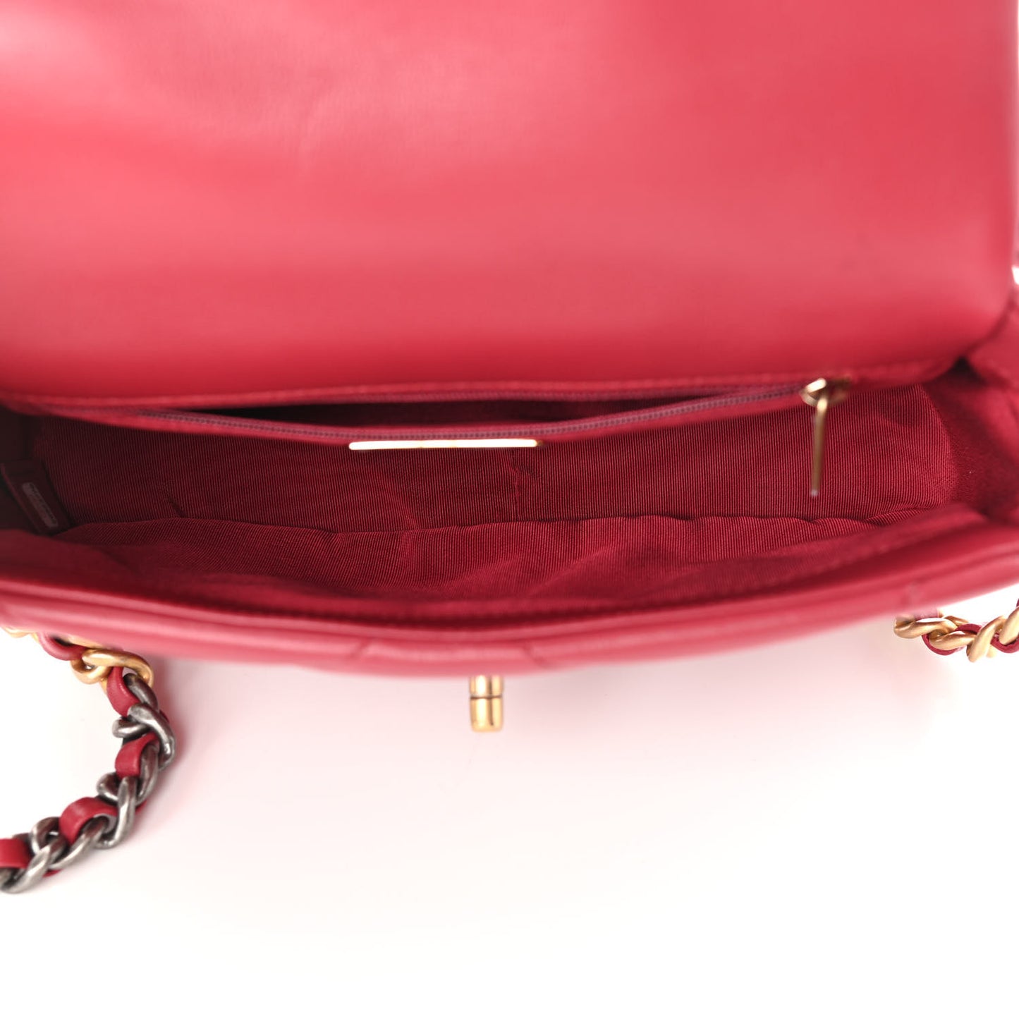 Goatskin Quilted Medium Chanel 19 Flap Dark Pink