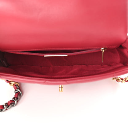 Chanel Goatskin Quilted Medium Chanel 19 Flap Dark Pink 5 of 11
